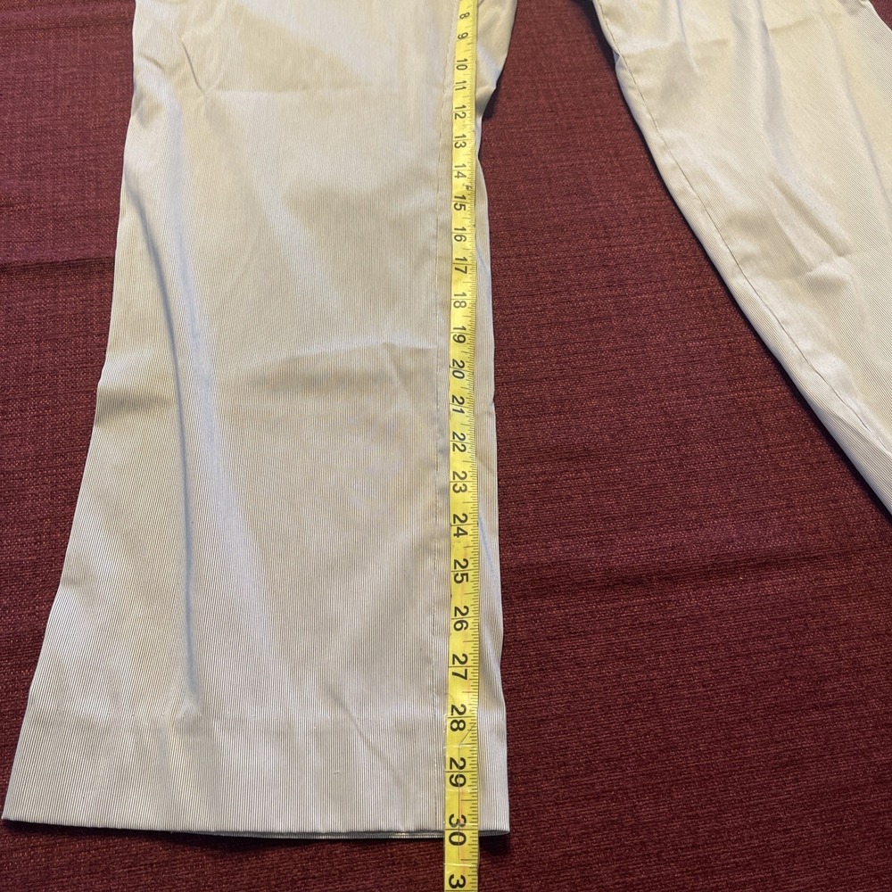 Louis Castel Men's Golf Stripe Pants Size 90 Light Blue White Stripes